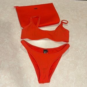 Triangl Bikini Maci Red Ribbed XS Cheeky